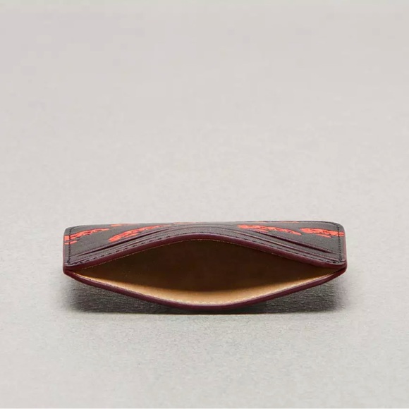 Coach Coachtopia Wavy Card Case Smooth Leather with Caterpillar Print Black NWT - Picture 14 of 16